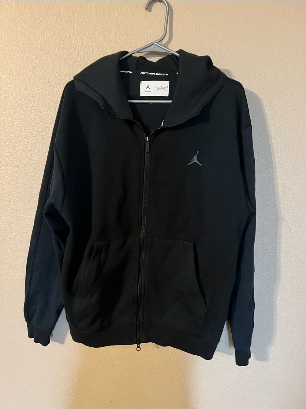 Jordan Men’s Black Zip Hoodie with Subtle Jumpman